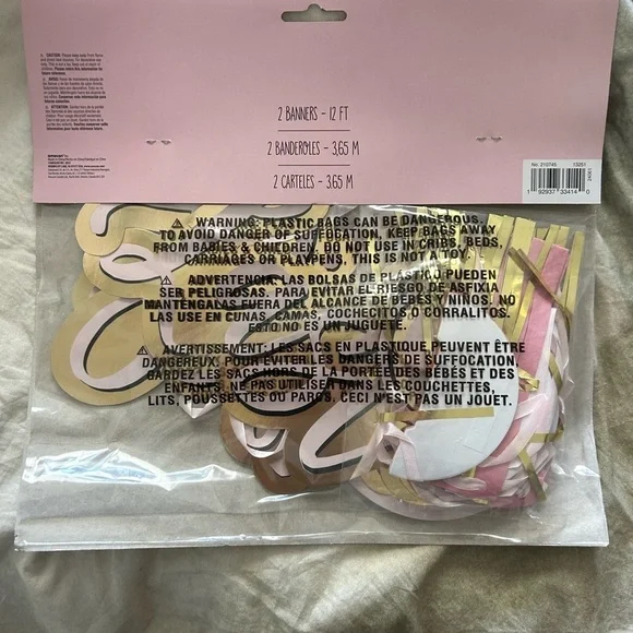 Last Fling Before the Ring Banner - Pink and Gold - Picture 2 of 2